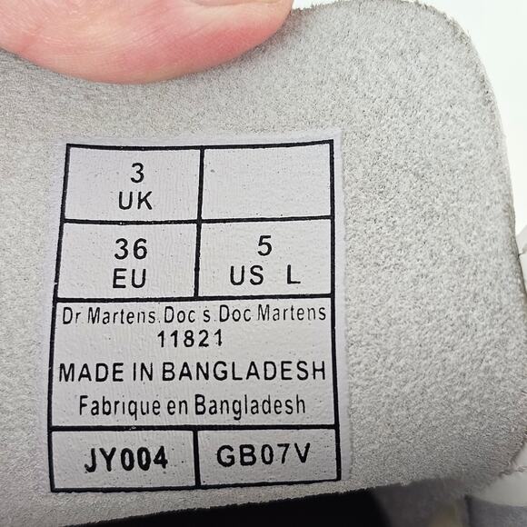 Dr Doc Martens Zavala white leather lace up ankle combat boots Ladies size 5 US - Picture 3 of 12